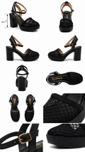 صندل نسائي بكعب عالٍ أنيقة - موديل Premium Mesh Heel